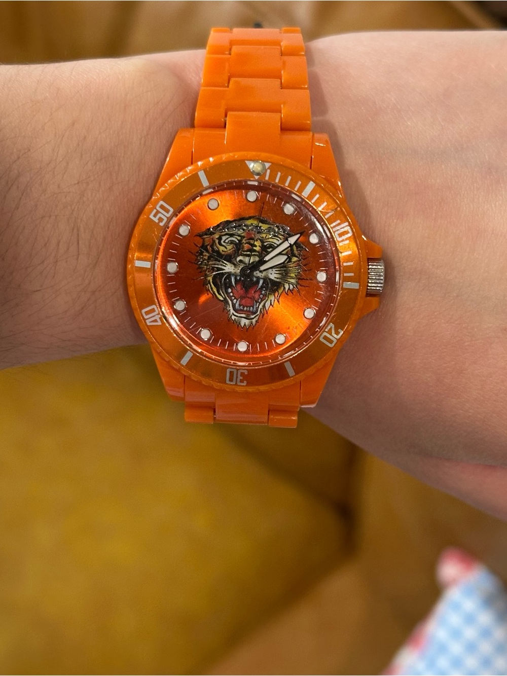 Ed Hardy Orange Tiger Dial Men's Watch